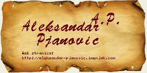 Aleksandar Pjanović vizit kartica